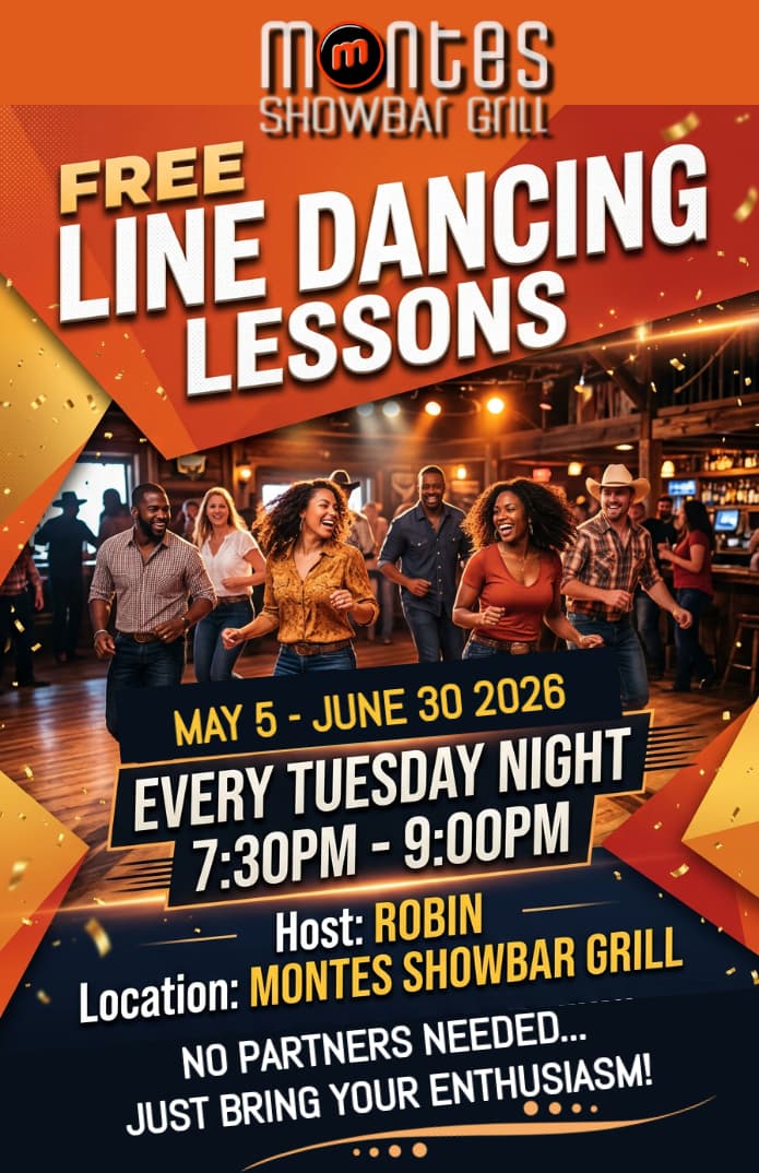 Line Dancing Lessons (Free) – Every Tuesday